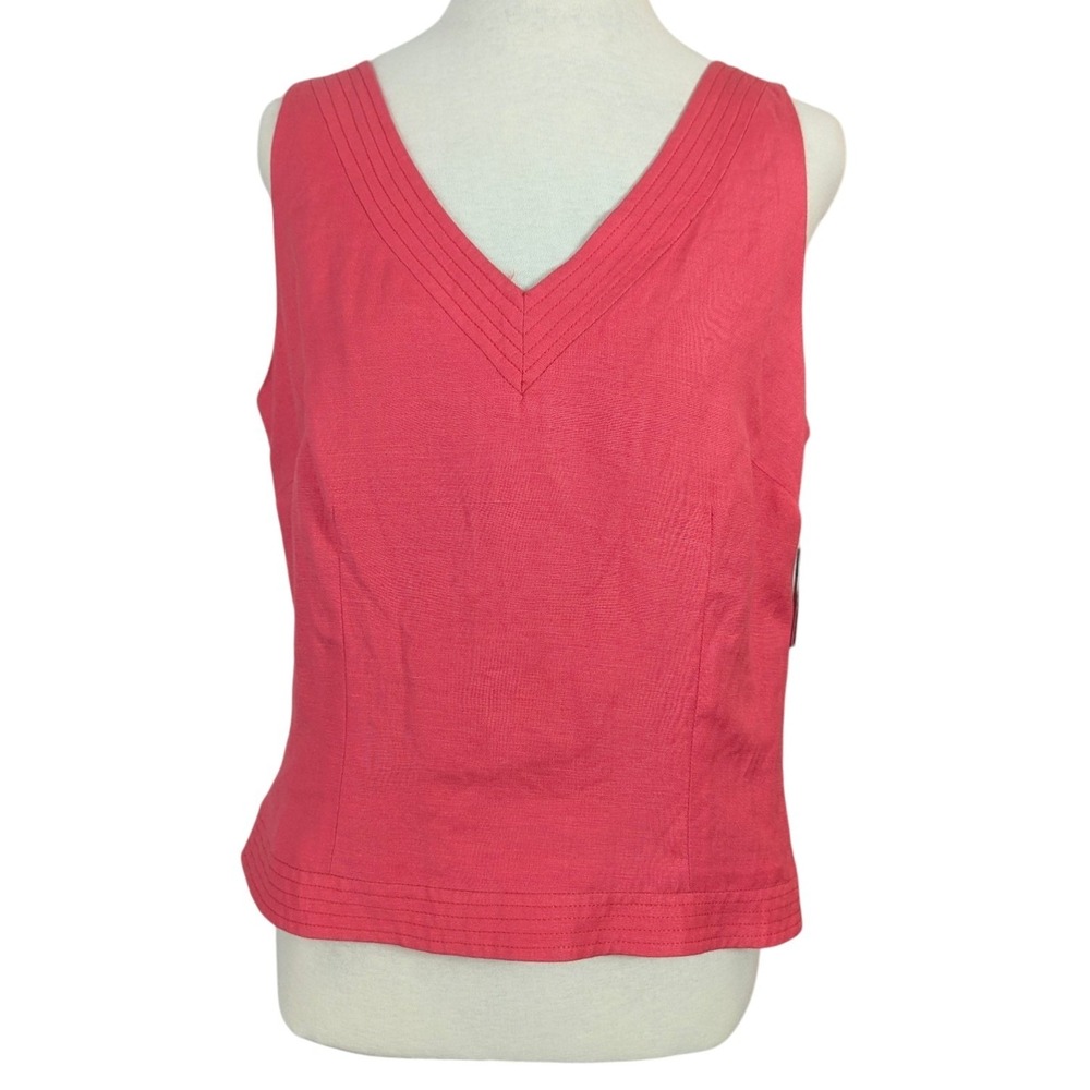 Laura Leigh Ltd‎ V-Neck Tank Top Coral Pink Sleeveless Blouse NEW